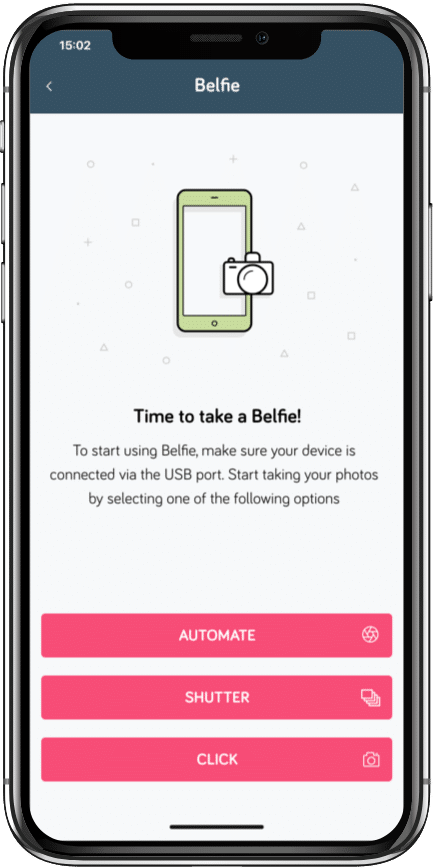 screenshot of the Belfie feature